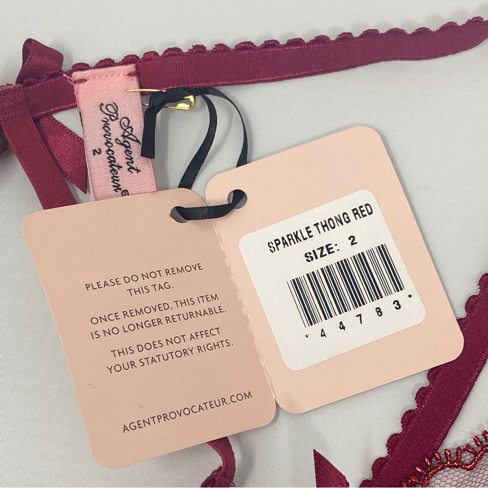 Agent Provocateur Sparkle Red Thong AP2 Small NWT - Picture 9 of 9